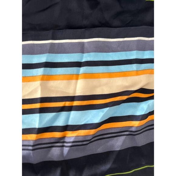 Harve Benard Vintage Scarf Women's Blue Green Striped Oblong 10" x 53" Rectangle - Picture 5 of 6